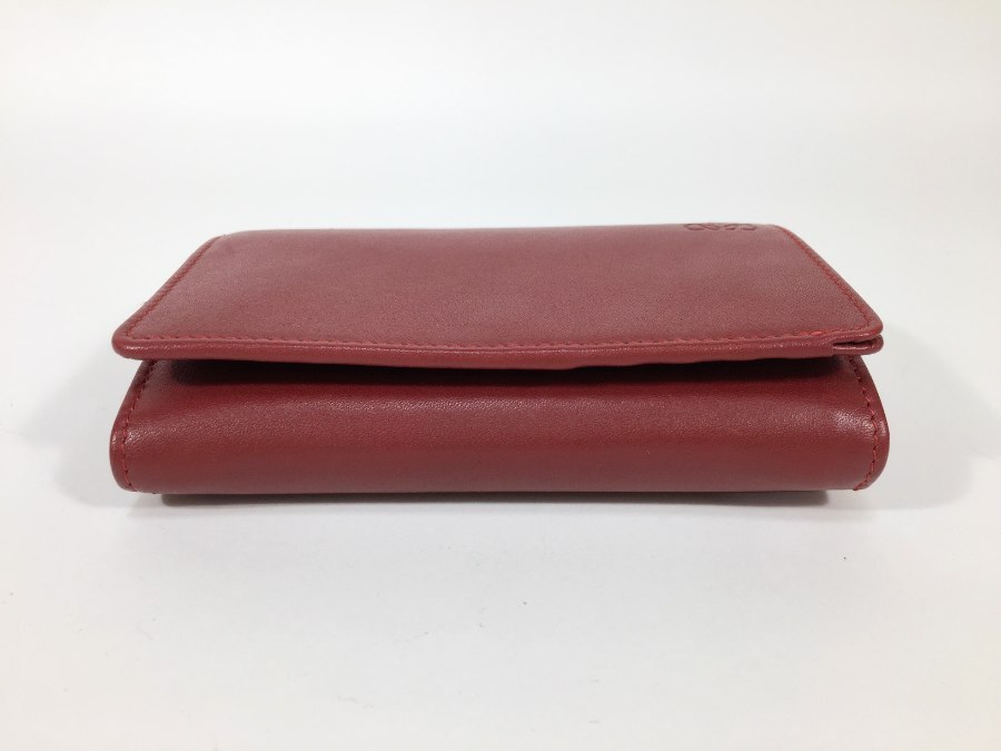 ロエベ 財布 二つ折り レザー ボルドー 【極美品 使用わずか】 返品保証