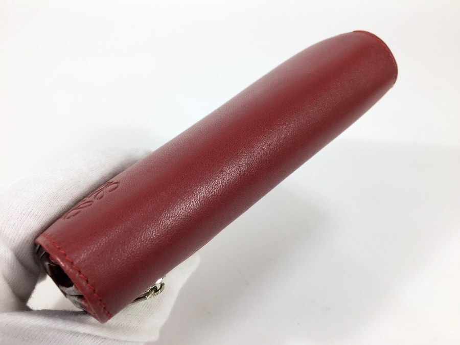 ロエベ 財布 二つ折り レザー ボルドー 【極美品 使用わずか】 返品保証