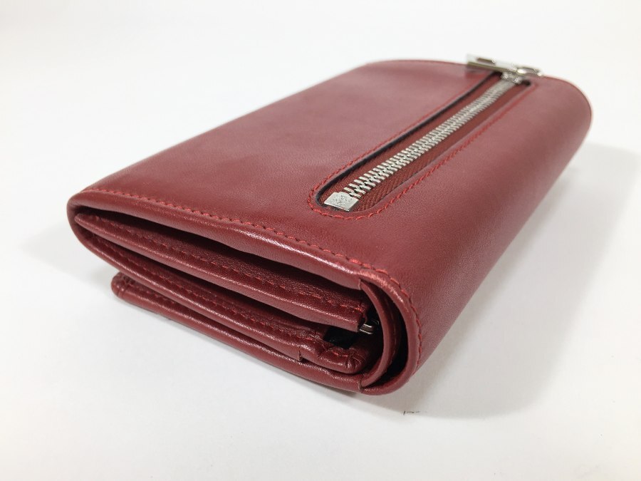 ロエベ 財布 二つ折り レザー ボルドー 【極美品 使用わずか】 返品保証