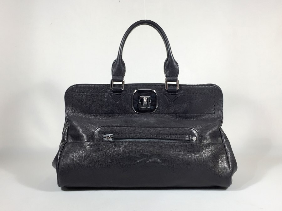 ロンシャン トートバッグ レザー ターンロック ブラック 【極美品】 返品保証
