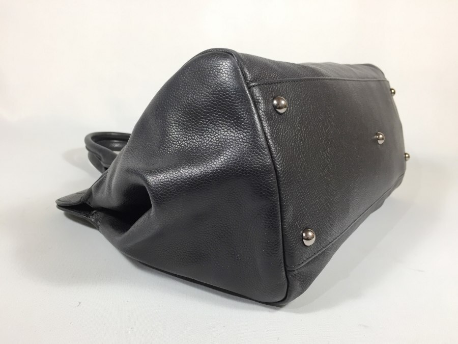 ロンシャン トートバッグ レザー ターンロック ブラック 【極美品】 返品保証