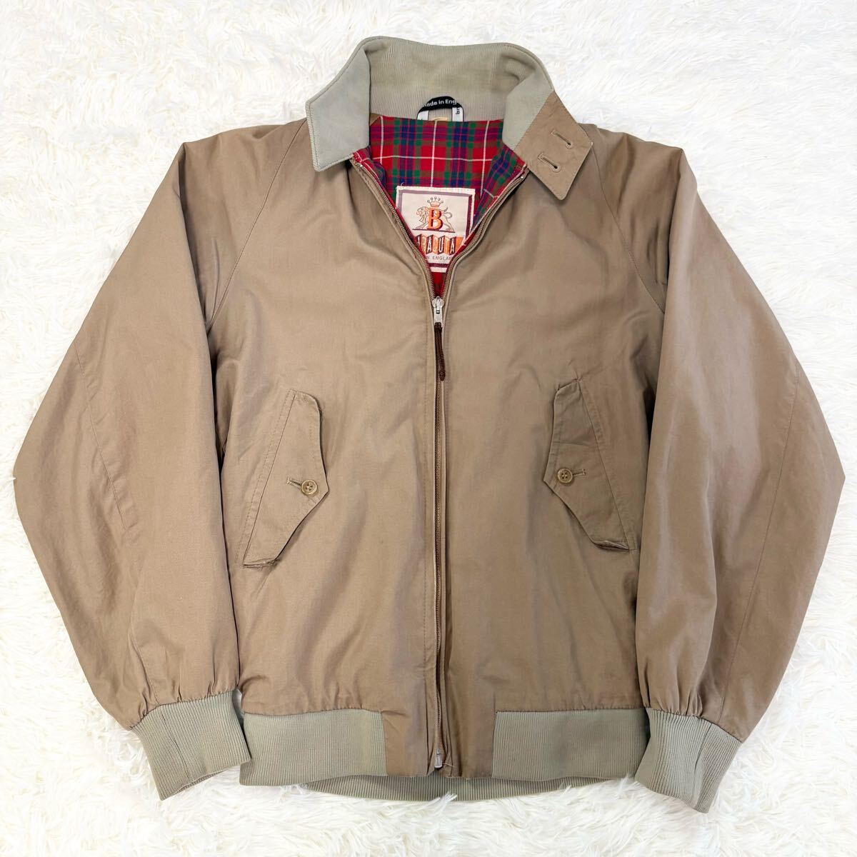 稀少【AEROジップ ヴィンテージ品】BARACUTA バラクータ G9 スイングトップ ハリントン ドリズラー ジャケット 英國制 赤 タータンチェック