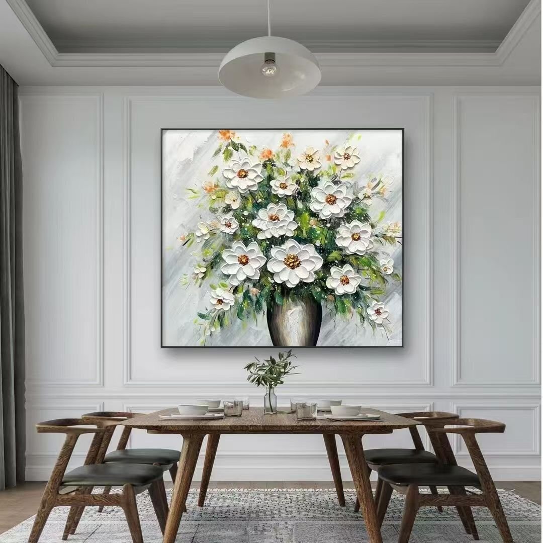 極美品☆純粋な手描きの絵画 花 応接間掛画 玄関飾り 廊下壁画