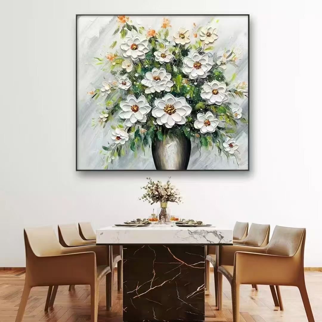 純粋な手描きの絵画 花 応接間掛画 玄関飾り 廊下壁画】7