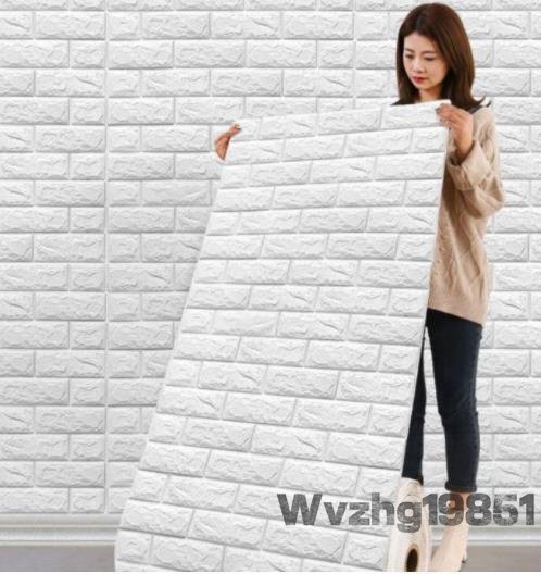 未使用 壁紙レンガ防水ウォールステッカー3Dクッション防音防濕無毒無地 20mセット 3D壁紙 自己接著 防水および防濕 シールタイプ 立體