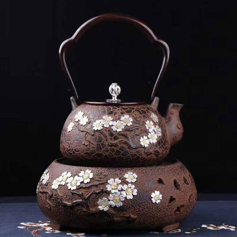新品未使用★ 南部鉄器 鉄壺 コーティングなし 手作り鉄 やかんを沸かす お茶の道具 1200ML