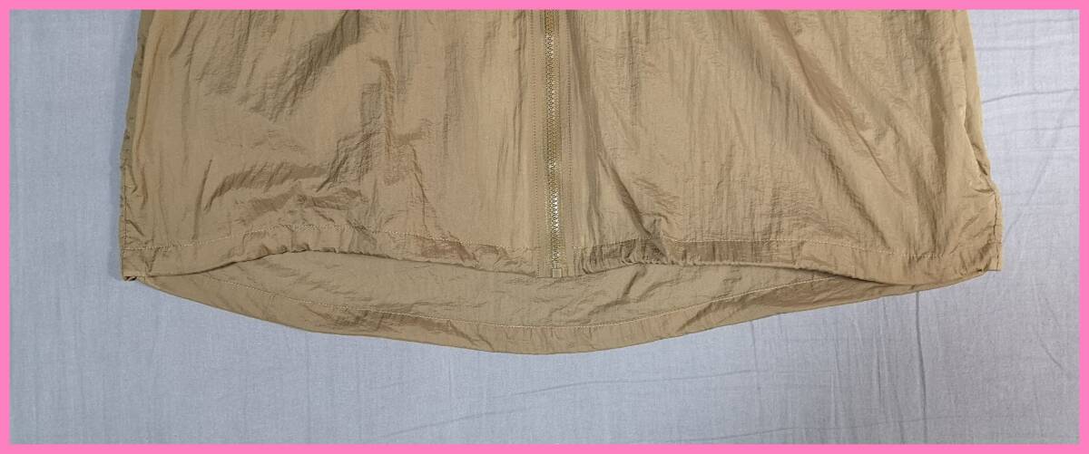 ＪＫＴ‐１１４‐４☆春秋☆サンプル品☆送料込み☆即決☆ナチュラル系☆薄手のナイロン☆Ｍ～Ｌ☆ジャケット☆ブラウン系☆ゴム☆フード