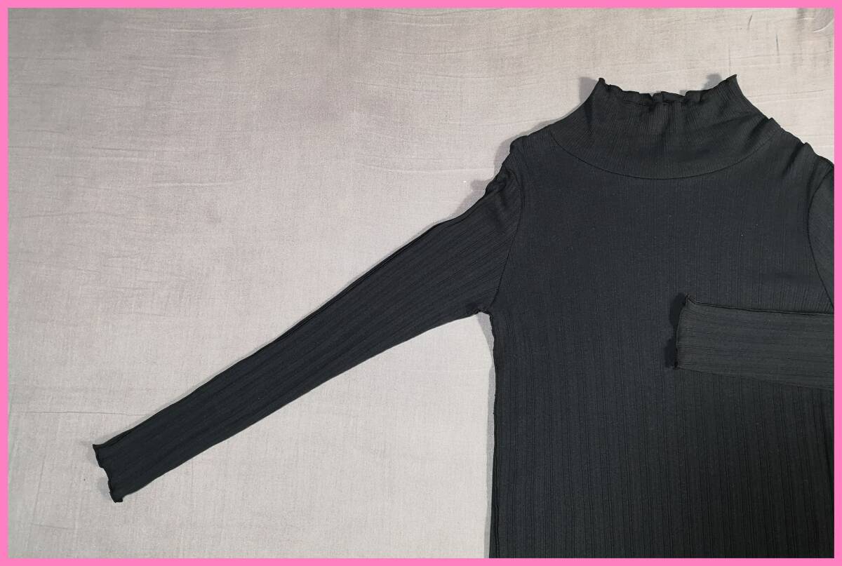 ＴＳＥＴ‐６４０☆夏☆新品☆送料込み☆即決☆ナチュラル系☆リブ編みＴシャツ素材☆色違い☆２枚☆Ｍ～Ｌ☆Tシャツ☆黒とライトベージュ