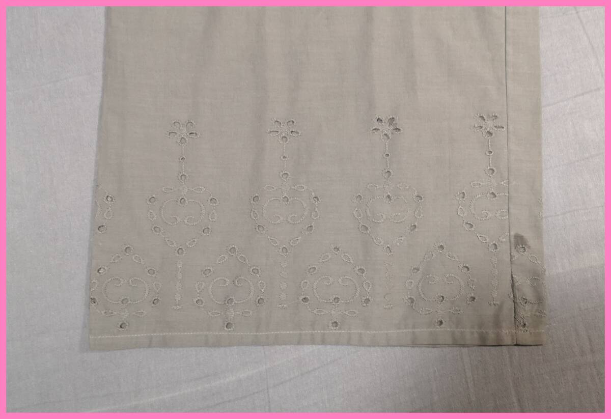 ＢＯＴＳ‐３１６‐４☆春夏☆新品☆送料込み☆即決☆ナチュラル系☆薄手のインド綿☆Ｍサイズ☆パンツ☆濃いグレー系☆ペチパンツ☆刺繍