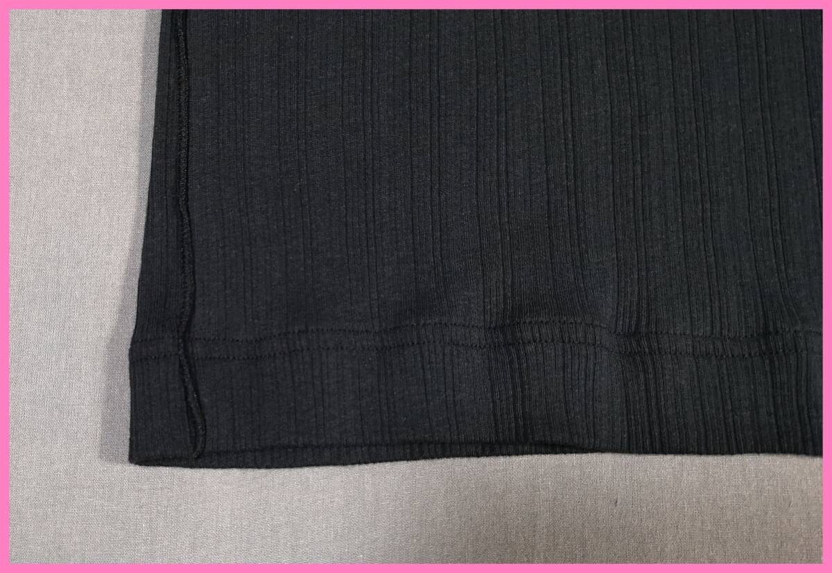 ＴＳＥＴ‐６４０☆夏☆新品☆送料込み☆即決☆ナチュラル系☆リブ編みＴシャツ素材☆色違い☆２枚☆Ｍ～Ｌ☆Tシャツ☆黒とライトベージュ