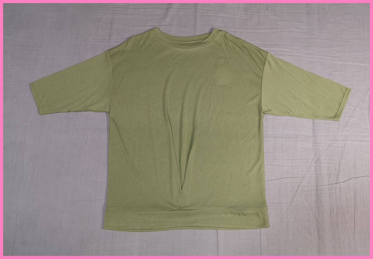 ＴＳＥＴ‐６１８夏☆新品☆送料込み☆即決☆ナチュラル系☆Tシャツ素材☆色違い☆２枚セット☆Ｍ～Ｌサイズ☆Ｔシャツ☆茶系とグリーン系