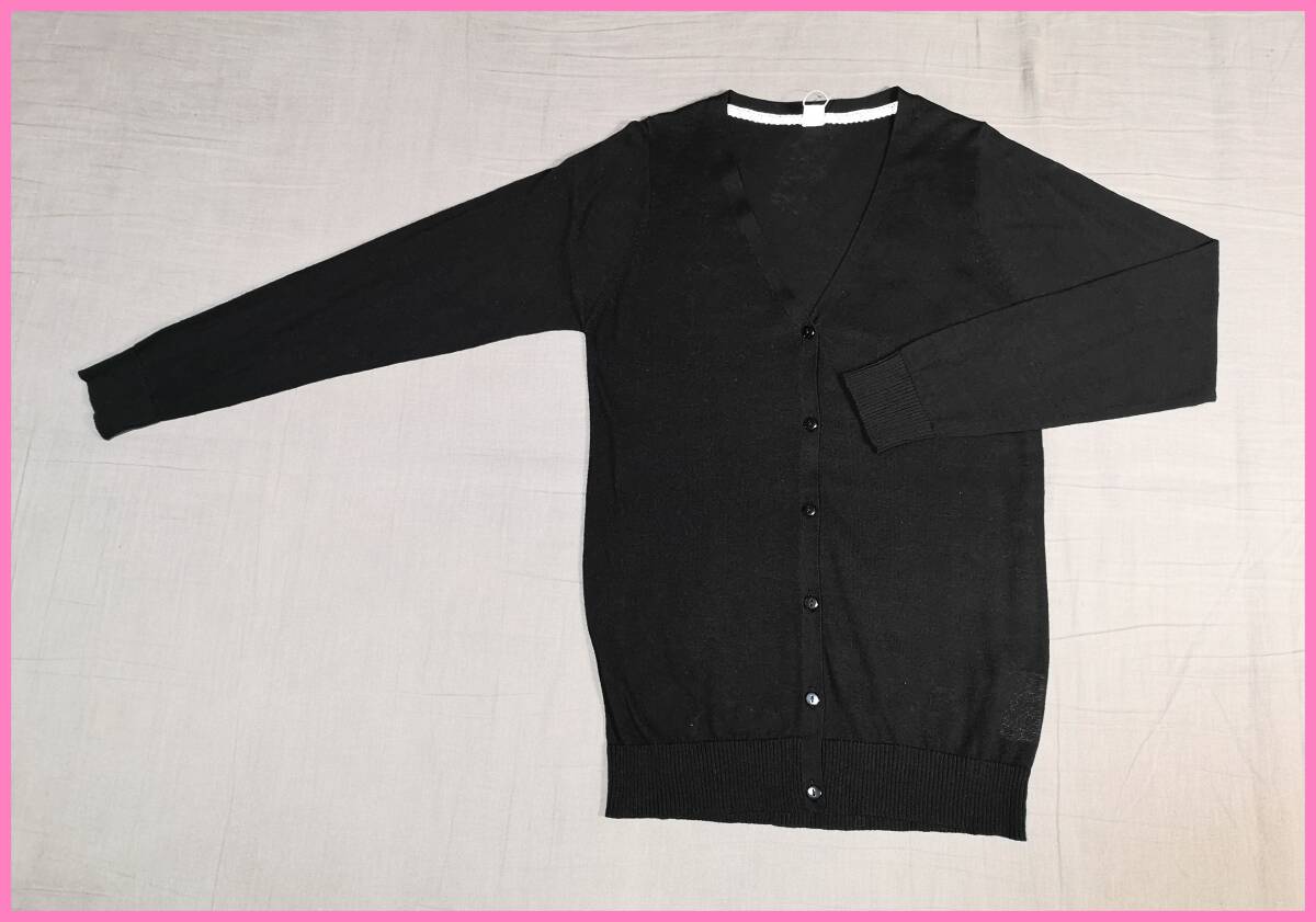 ＢＬＳ‐３７５☆春夏秋☆新品☆送料込み☆即決☆ナチュラル系☆薄手の綿ニットっぽい☆Ｌサイズ☆カーディガン☆黒☆紫外線ＵＶカット