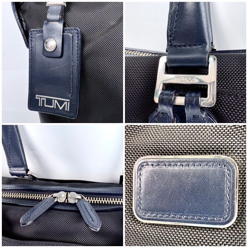 美品 TUMI 日本限定 トゥミ JARVIS ビジネス トートバッグ A4 PC 肩掛け ショルダー バリスティックナイロン レザー メンズ 68416DNYE 紺