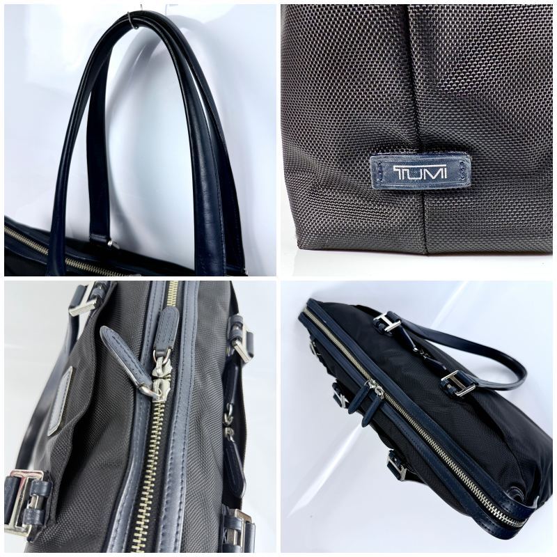 美品 TUMI 日本限定 トゥミ JARVIS ビジネス トートバッグ A4 PC 肩掛け ショルダー バリスティックナイロン レザー メンズ 68416DNYE 紺