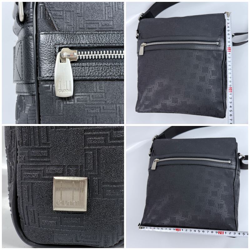 極美品✨ ダンヒル シグネチャー PVC レザー 斜め掛け ブラック 極美品 dunhill ダンヒル ディーエイト ショルダーバッグ