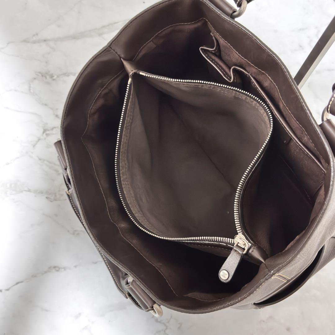 極美品 セリーヌ CELINE ブギーバッグ　レザー ハンドバッグ トートバッグ トリオンフ シルバー金具 こげ茶