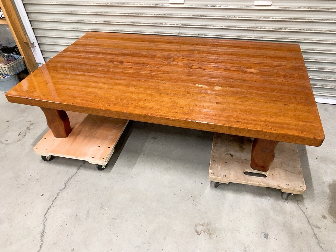 一枚板座敷机　昭和　レトロ　座敷　テーブル　茨城県　つくば市 一枚板座敷机 昭和 レトロ 座敷 テーブル 茨城県 つくば市 座敷机 く