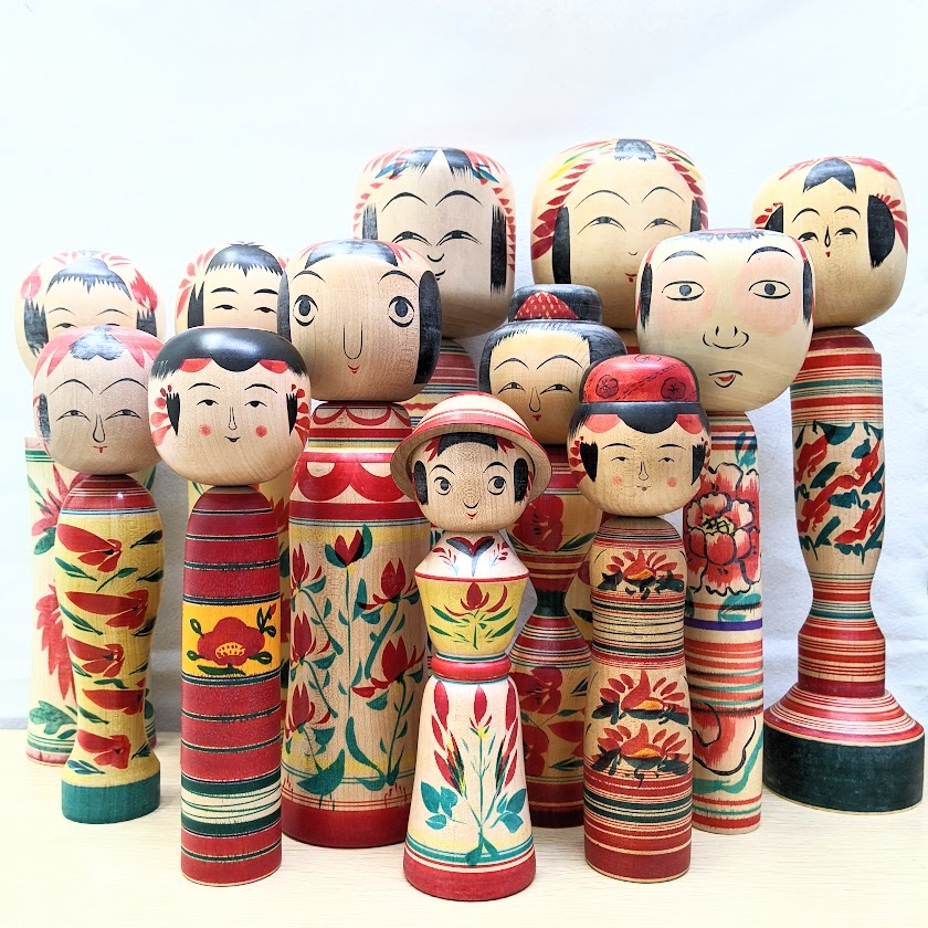 [2688] автор предмет kokeshi 12 body симпатичный традиция kokeshi кукла традиция товар суммировать много старый изобразительное искусство антиквариат товар античный Showa Retro KOKESHI интерьер 