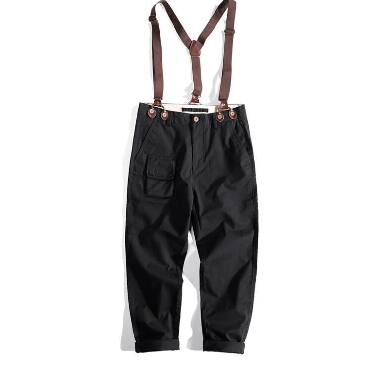 新入荷メンズ ミリタリーヴィンテージ復(fù)刻スタイル コットン サスペンダーオーバーパンツチノサスペンダー付き 2XL