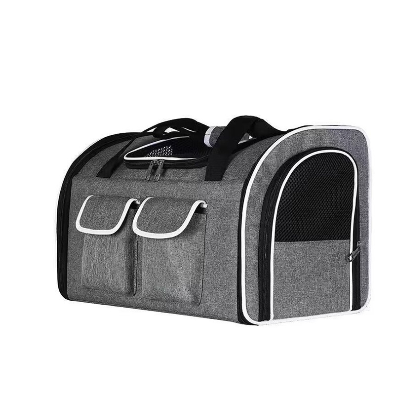 新入荷ペットキャリーバッグ 折りたたみ バッグ 3WAY15kg2匹収納リュック ショルダー貓犬ペットリュック 小型 中型 多頭 軽量 手提げグレー