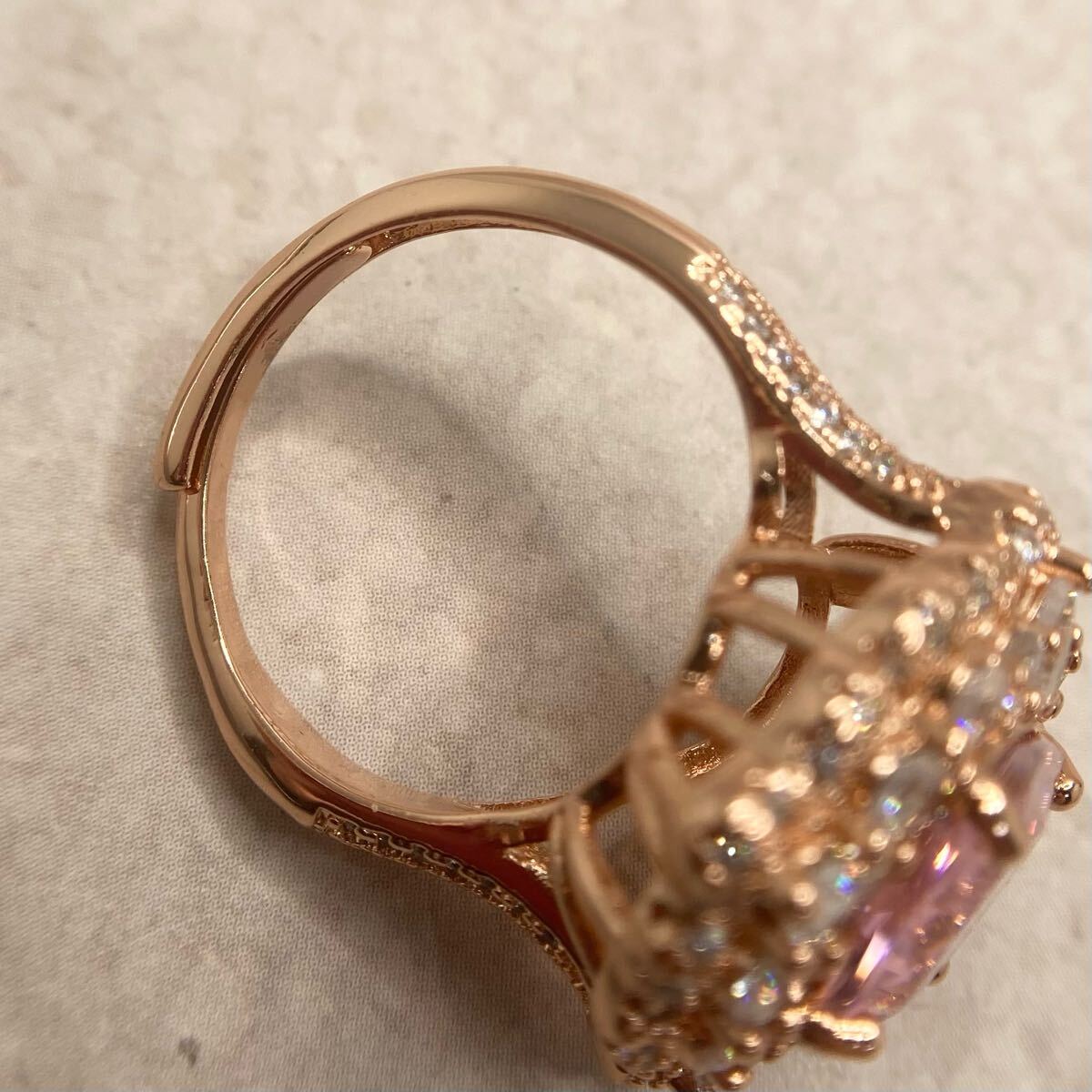 16號(hào)★ピンクトパーズとホワイトトパーズのゴージャスデザインリング★レディース指輪ピンクゴールドアクセサリー新品寶石Y-RSHOP卸売cz