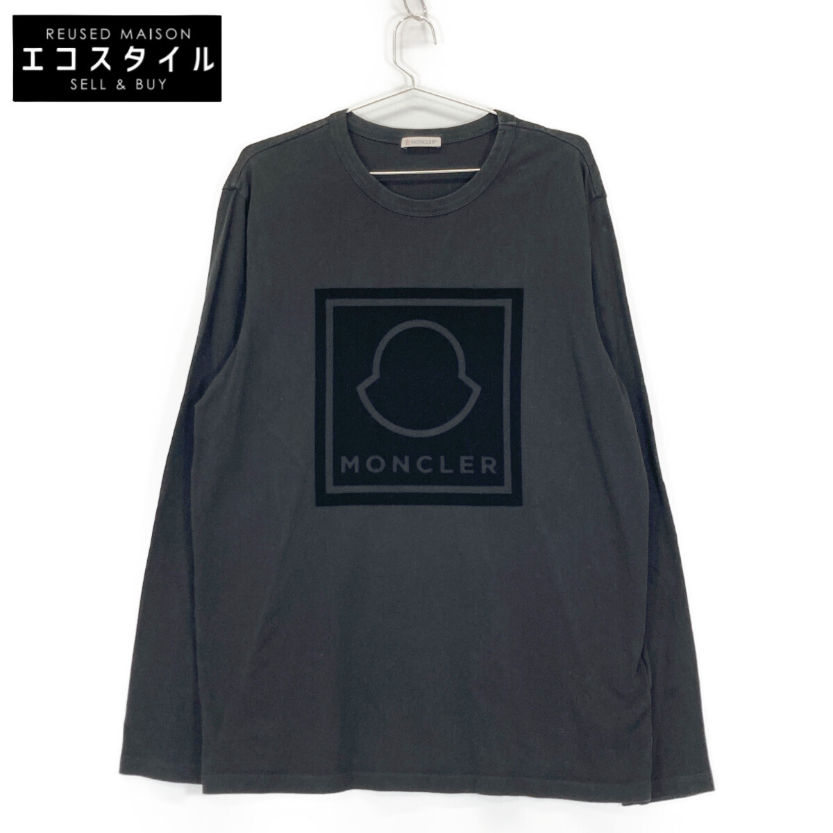 MONCLER モンクレール 21年制 MAGLIA T-SHIRT ブラック L トップス コットン メンズ 中古