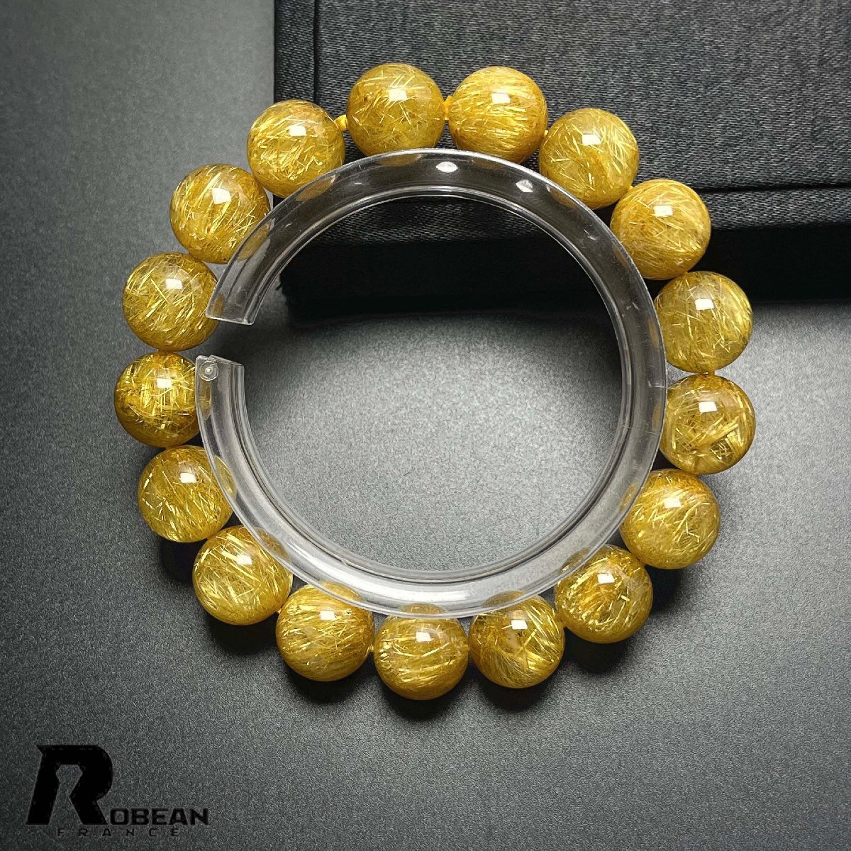 夢色 EU制 定価88萬円★ROBEAN?極!極満針ルチルクォーツ★ブレスレット パワーストーン 天然石 綺麗 金運(yùn) お守り 11.8-12.3mm K0602730
