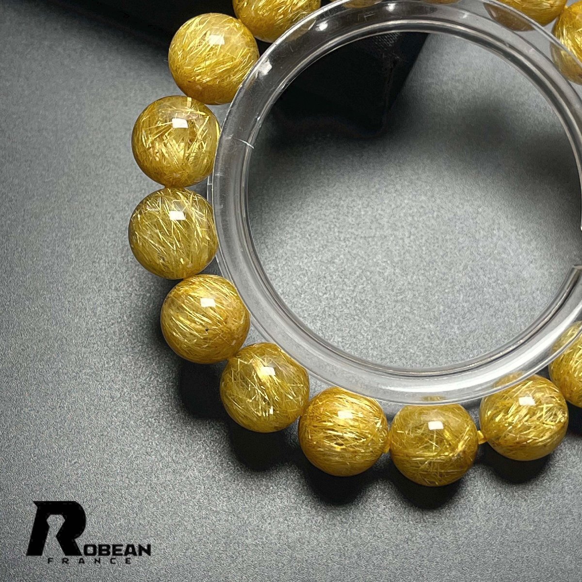 夢色 EU制 定価88萬円★ROBEAN?極!極満針ルチルクォーツ★ブレスレット パワーストーン 天然石 綺麗 金運(yùn) お守り 11.8-12.3mm K0602730
