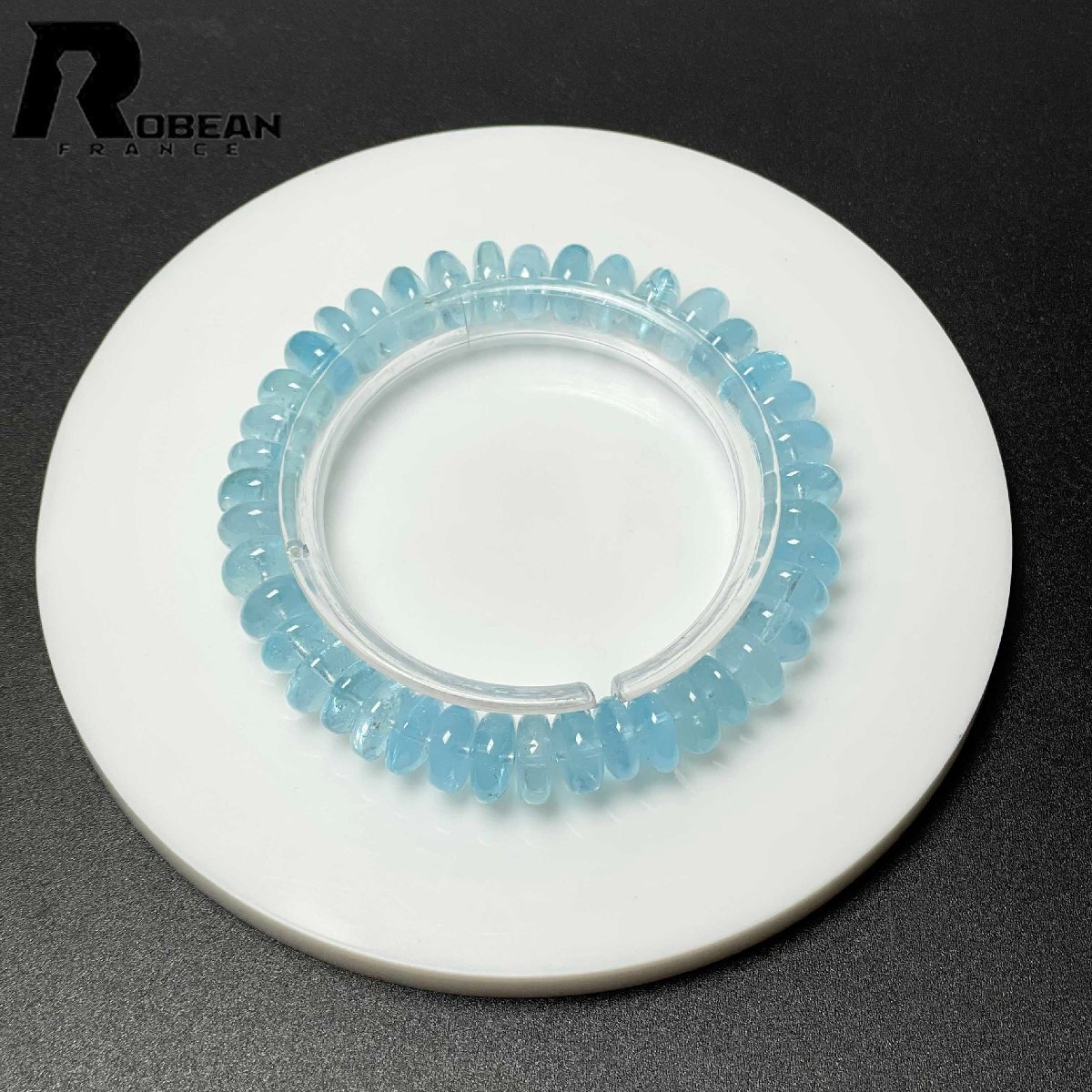 レア EU制 定価20萬(wàn)円★ROBEAN?ブルートパーズ★ボタンブレス パワーストーン 天然石 綺麗 お守り 10.5*4.1mm M0411915