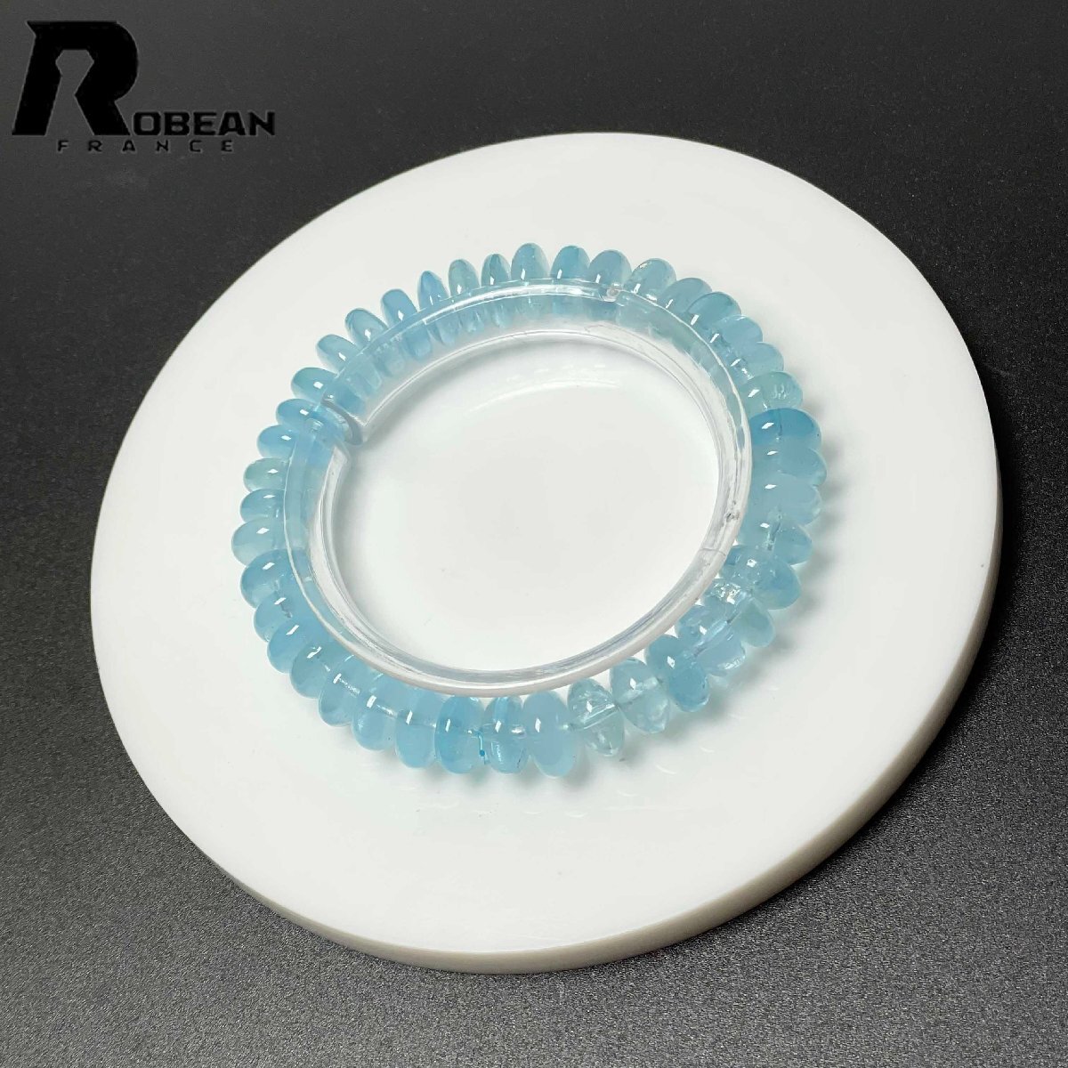 レア EU制 定価20萬(wàn)円★ROBEAN?ブルートパーズ★ボタンブレス パワーストーン 天然石 綺麗 お守り 10.5*4.1mm M0411915