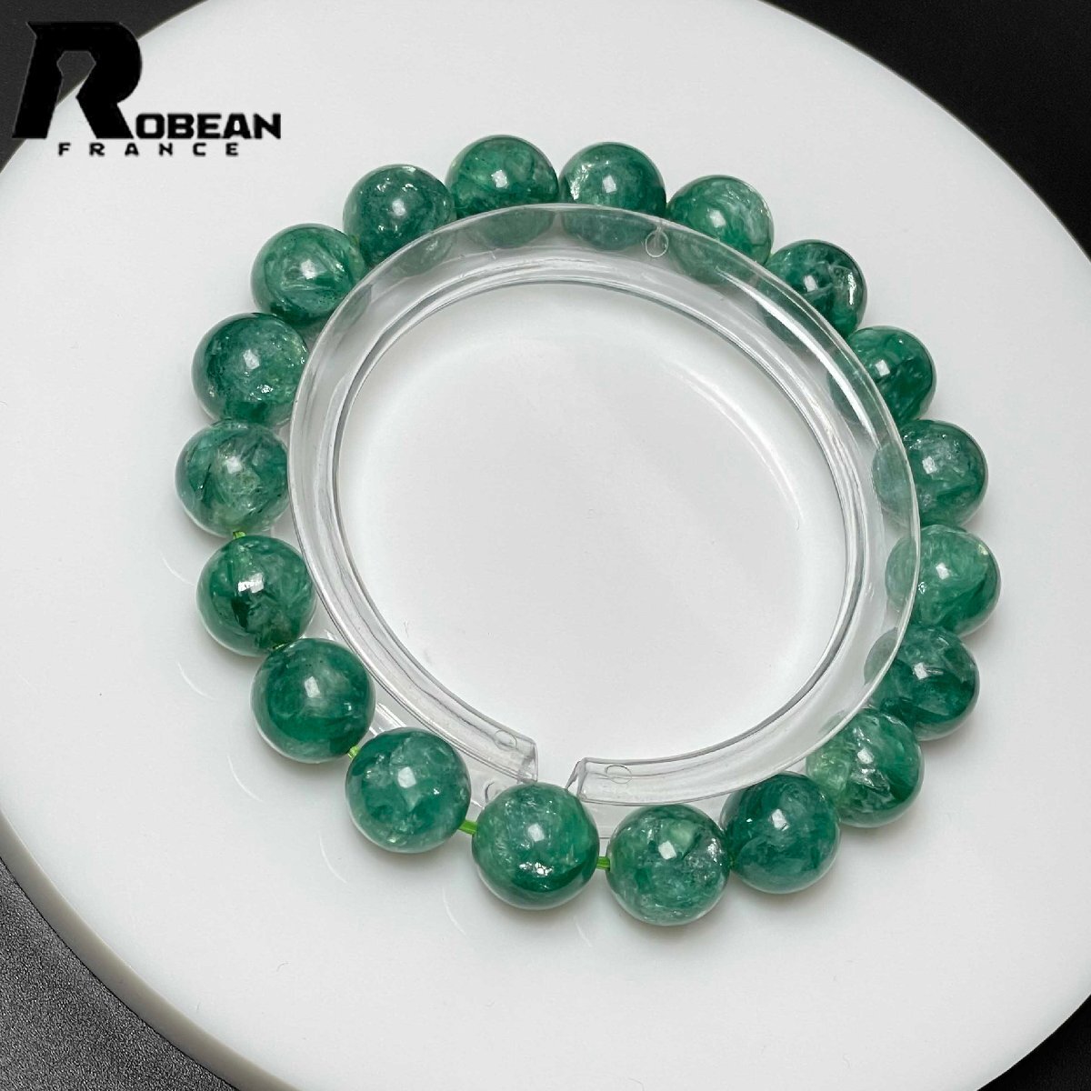  высокий класс EU производства обычная цена 34 десять тысяч иен *ROBEAN* green mica * Power Stone аксессуары cлюды камень натуральный камень красивый . примерно 9.9-10.3mm D0228446