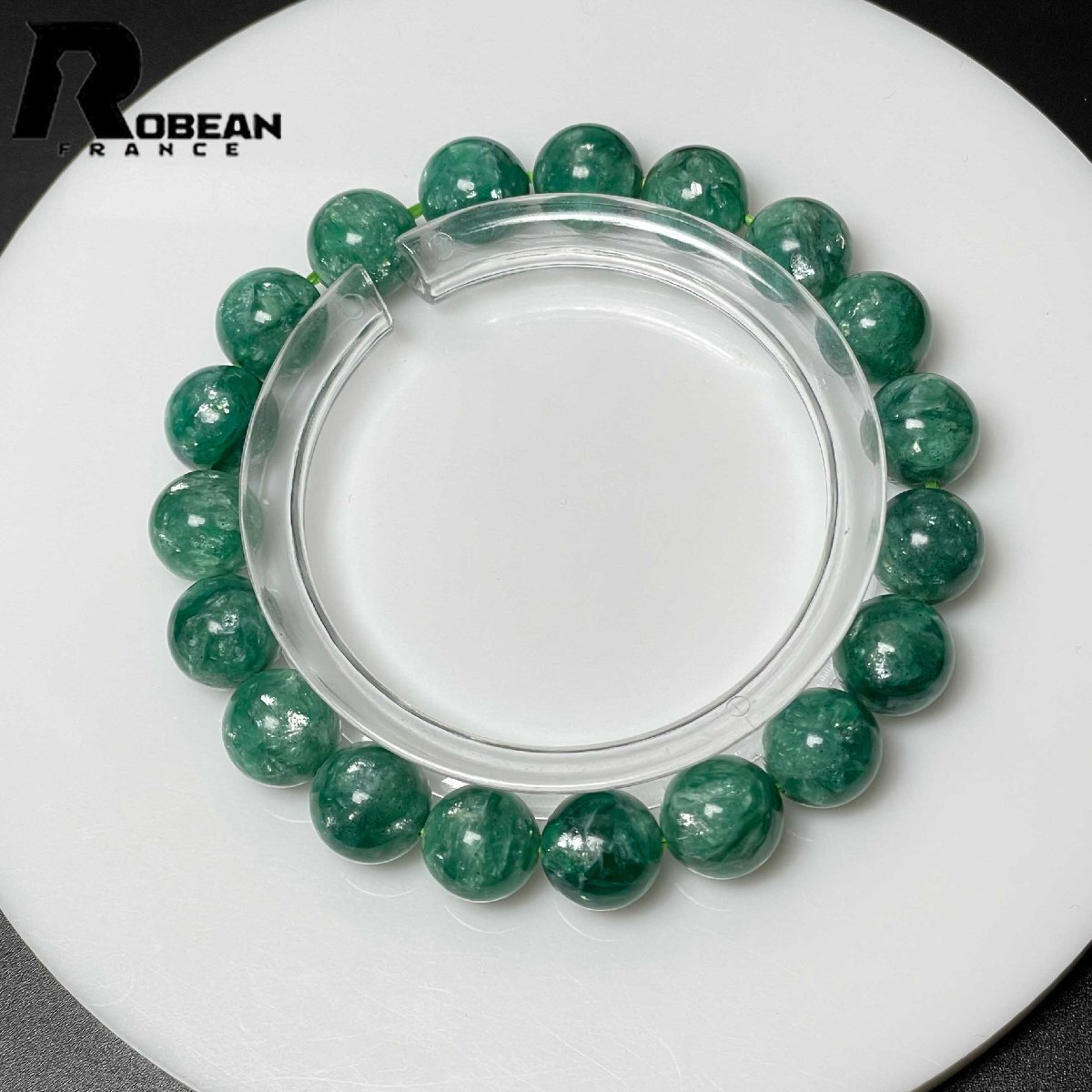  высокий класс EU производства обычная цена 34 десять тысяч иен *ROBEAN* green mica * Power Stone аксессуары cлюды камень натуральный камень красивый . примерно 9.9-10.3mm D0228446