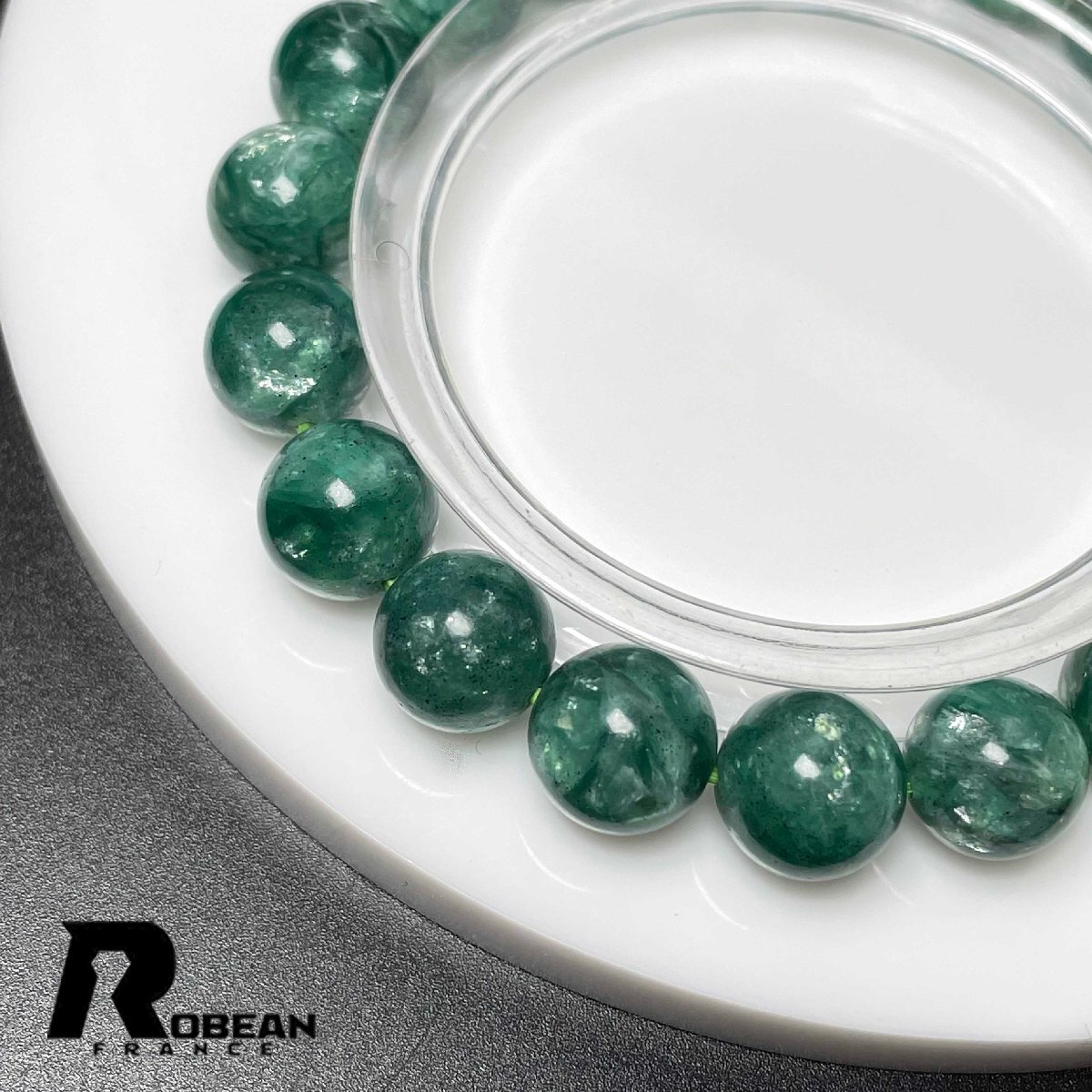  высокий класс EU производства обычная цена 34 десять тысяч иен *ROBEAN* green mica * Power Stone аксессуары cлюды камень натуральный камень красивый . примерно 9.9-10.3mm D0228446