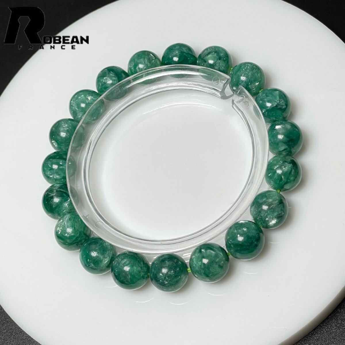  высокий класс EU производства обычная цена 34 десять тысяч иен *ROBEAN* green mica * Power Stone аксессуары cлюды камень натуральный камень красивый . примерно 9.9-10.3mm D0228446