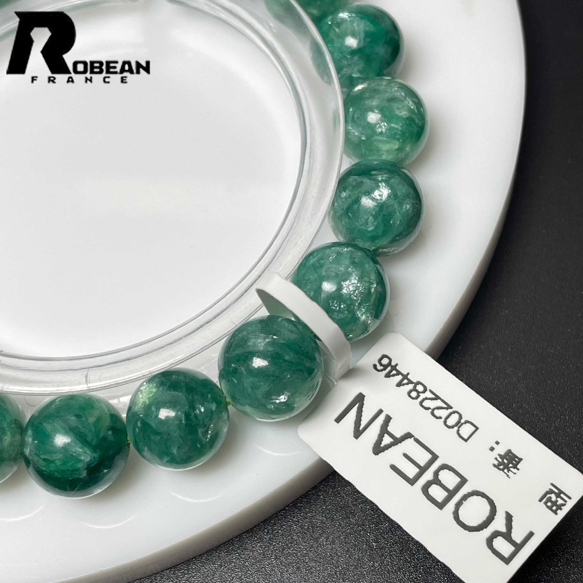  высокий класс EU производства обычная цена 34 десять тысяч иен *ROBEAN* green mica * Power Stone аксессуары cлюды камень натуральный камень красивый . примерно 9.9-10.3mm D0228446