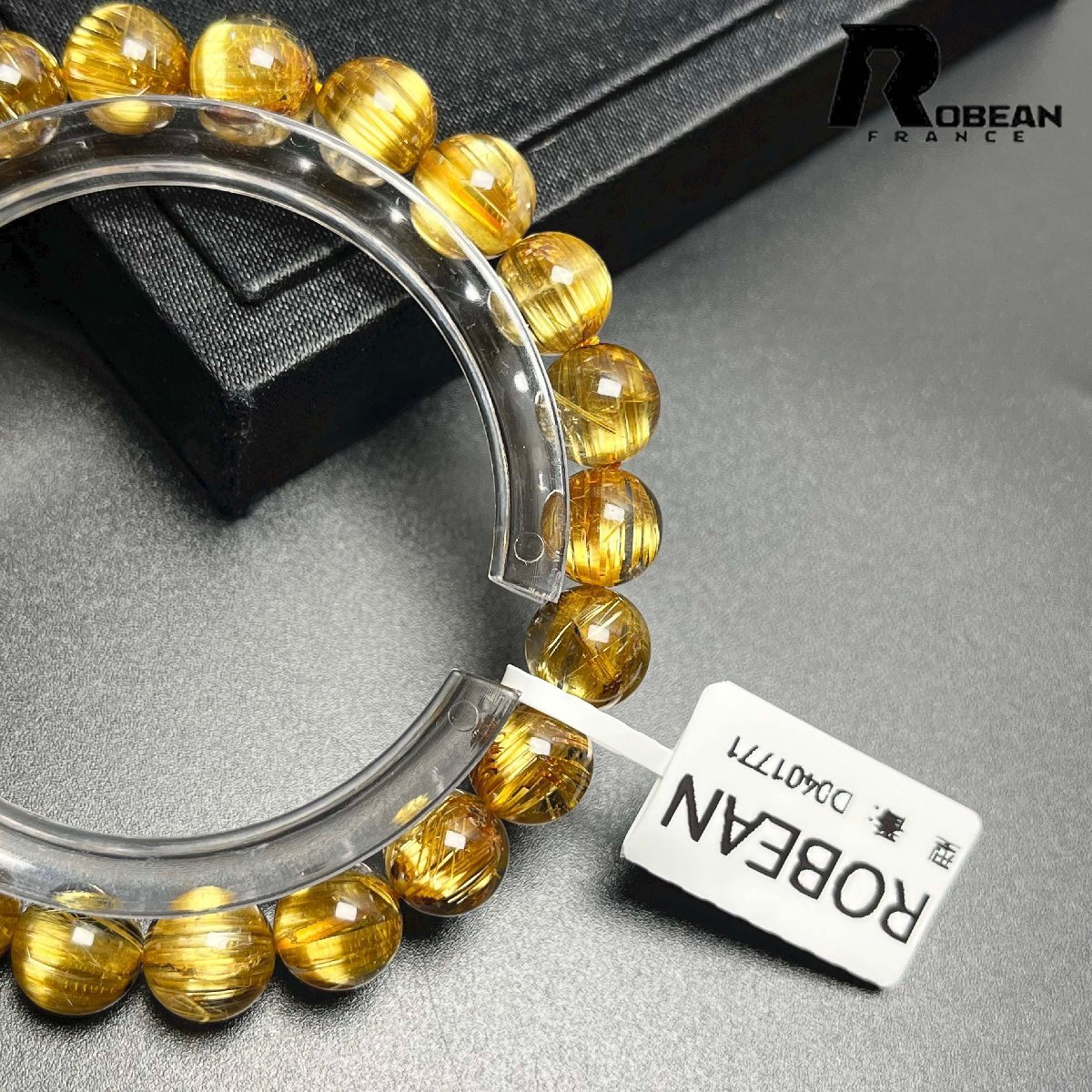 高級 EU制 定価254萬円★ROBEAN?極!極満針ルチルクォーツ★貓目 ブレスレット パワーストーン 天然石 金運 お守り 8.8-9.3mm D0401771
