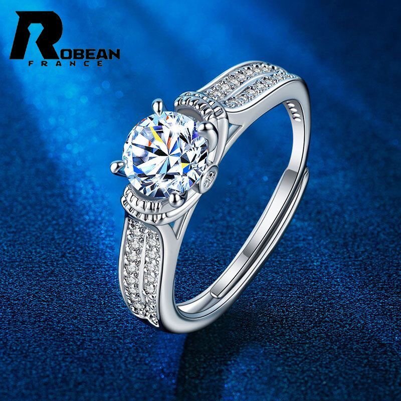 貴重 EU制 定価9萬円★ROBEAN?人工ダイヤモンド?リング★s925 シルバー 合成ダイヤモンド 綺麗 オシャレ レディース MR83659040