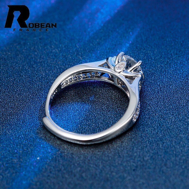 貴重 EU制 定価9萬円★ROBEAN?人工ダイヤモンド?リング★s925 シルバー 合成ダイヤモンド 綺麗 オシャレ レディース MR83659040