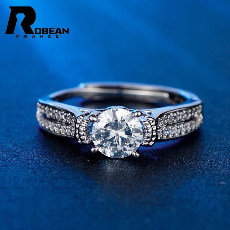 貴重 EU制 定価9萬円★ROBEAN?人工ダイヤモンド?リング★s925 シルバー 合成ダイヤモンド 綺麗 オシャレ レディース MR83659040