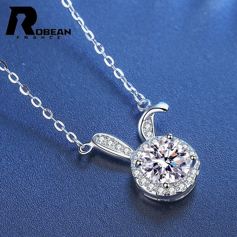 夢(mèng)色 EU制 定価7萬(wàn)円★ROBEAN?人工ダイヤモンド?ペンダント★s925 シルバー 合成ダイヤモンド プレゼント 1.6*1.3cm MP83659023