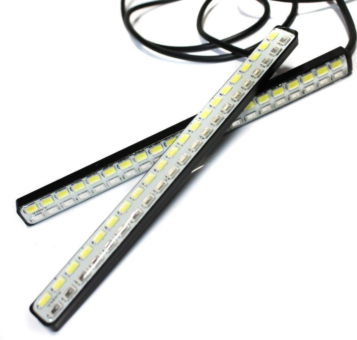 デイライト led 2色発光 ホワイト×ブルー 極細(xì) 面発光 SMD42燈 左右セット