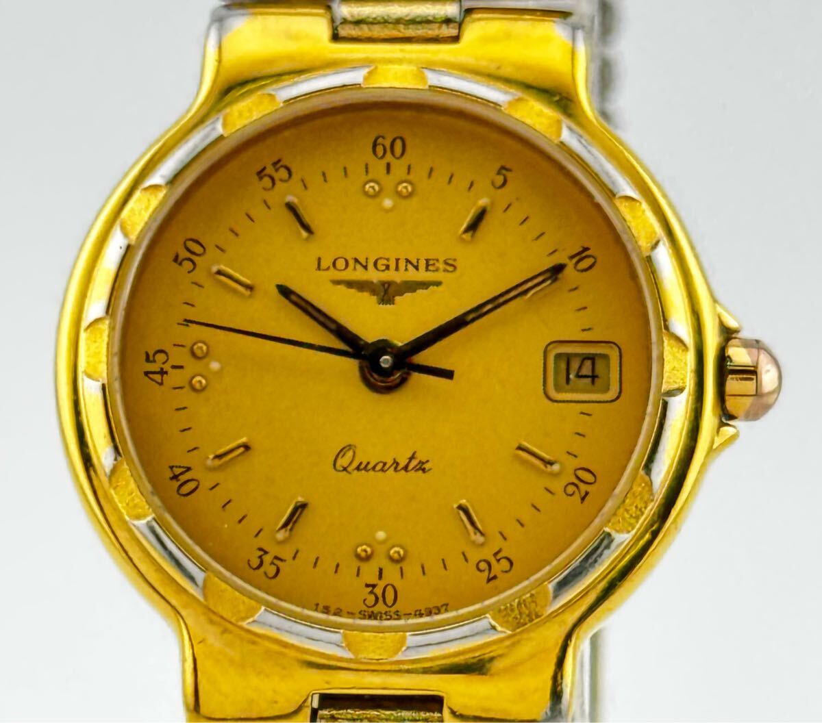 [ Longines 1 иен ~] [LONGINES] Conquest Gold Date наручные часы женский кварц работа A22282