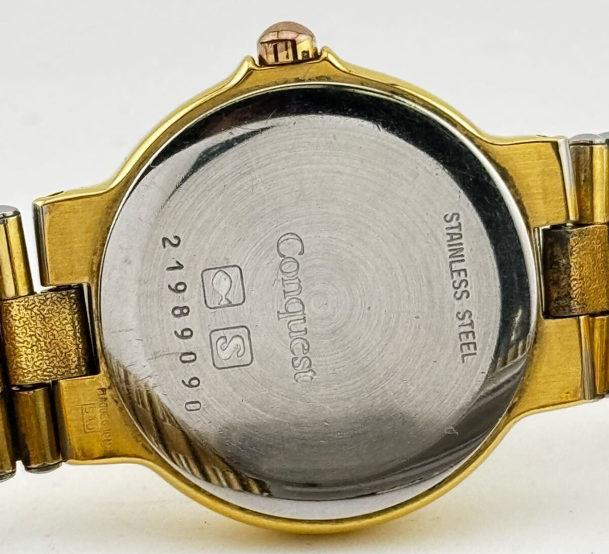 [ Longines 1 иен ~] [LONGINES] Conquest Gold Date наручные часы женский кварц работа A22282