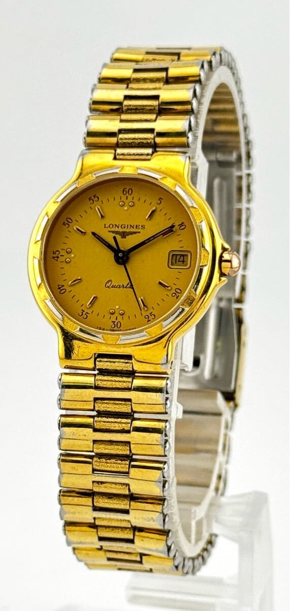 [ Longines 1 иен ~] [LONGINES] Conquest Gold Date наручные часы женский кварц работа A22282