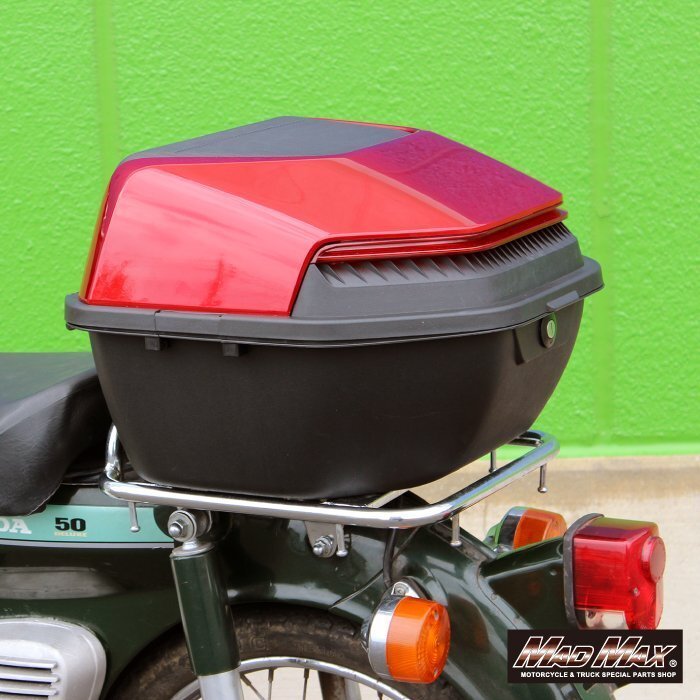 MADMAX バイク用品 オートバイ用 リアボックス ロボックス トップケース 34L レッド/軽量 防水 防塵 スクーター 原付 【送料800円】