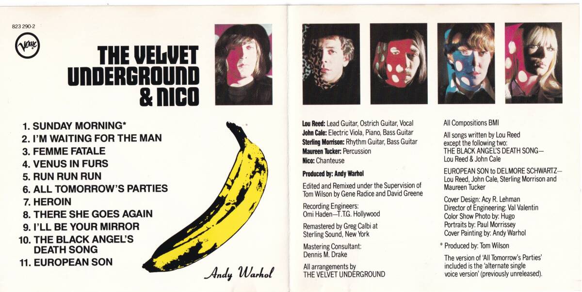 The Velvet Underground & Nico / CD / Verve Records / 823 290 2　西ドイツ盤　アンディ?ウォーホル