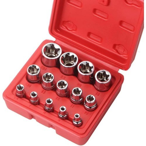 新品 ＨＹＣＤＩＹＴＳ 赤 収納ボックス付き E型ソケット ネジ外し トレンチ E型トルクスソケットセット 14點(diǎn) 203