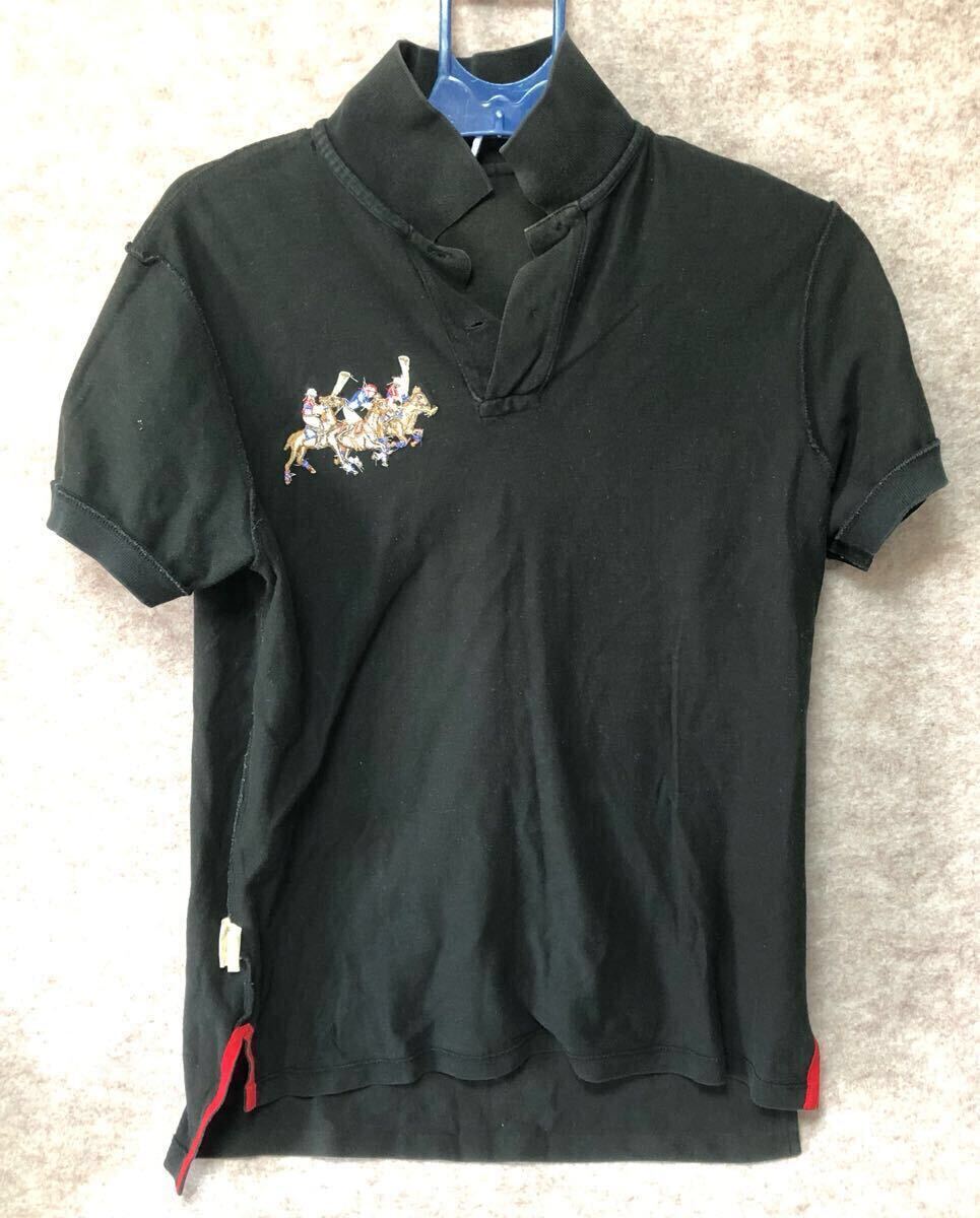POLO ポロ ラルフローレン Ralph Lauren 半袖 ポロシャツ ブラック ゴルフ GOLF 3頭 ビッグポニー
