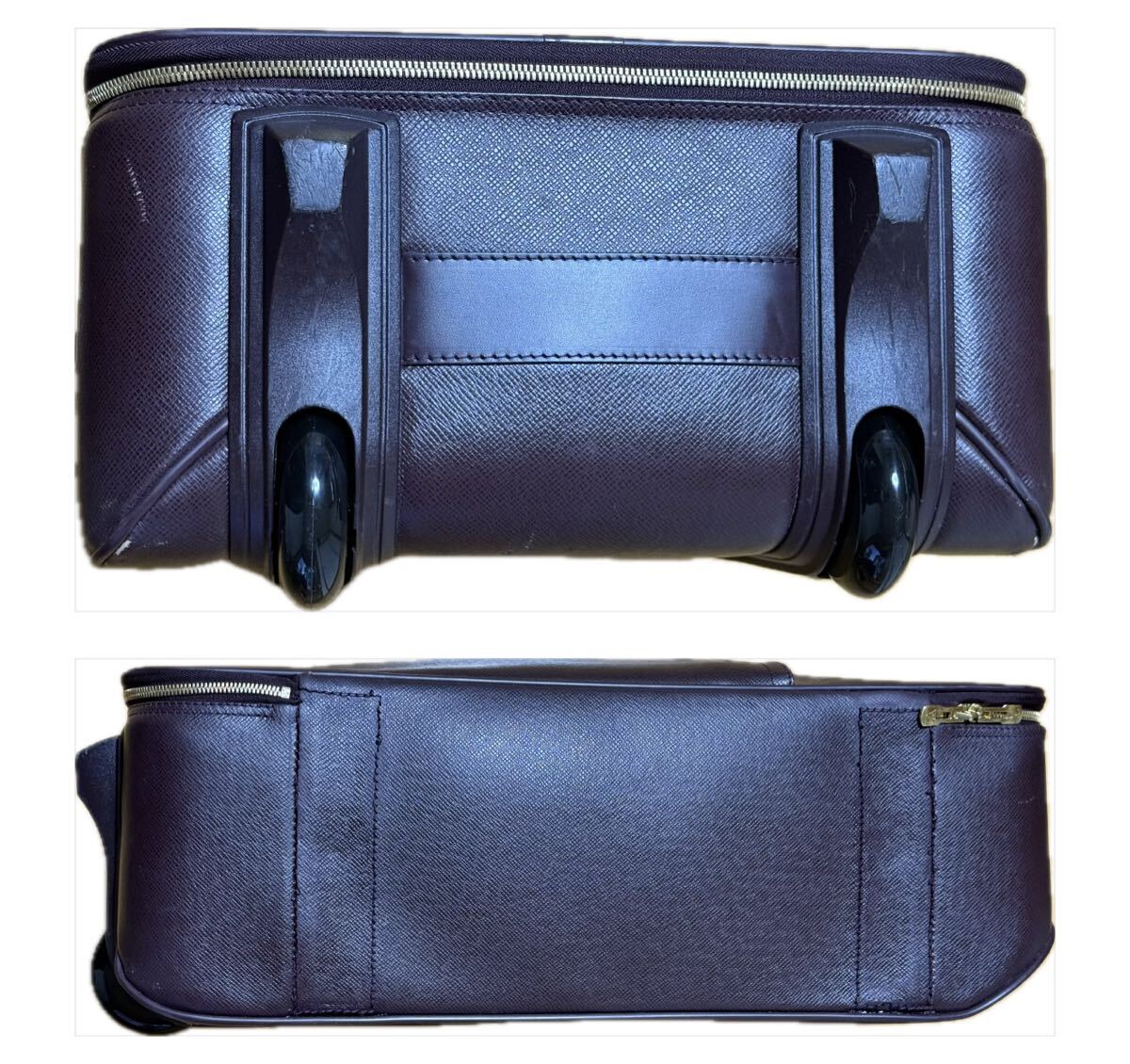 鑑定済 LOUIS VUITTON ルイヴィトン タイガ レザー スーツケース アカジュー ペガス 55トロリー キャリーケース_画像4