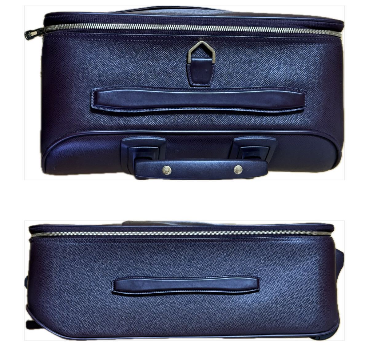 鑑定済 LOUIS VUITTON ルイヴィトン タイガ レザー スーツケース アカジュー ペガス 55トロリー キャリーケース_画像3